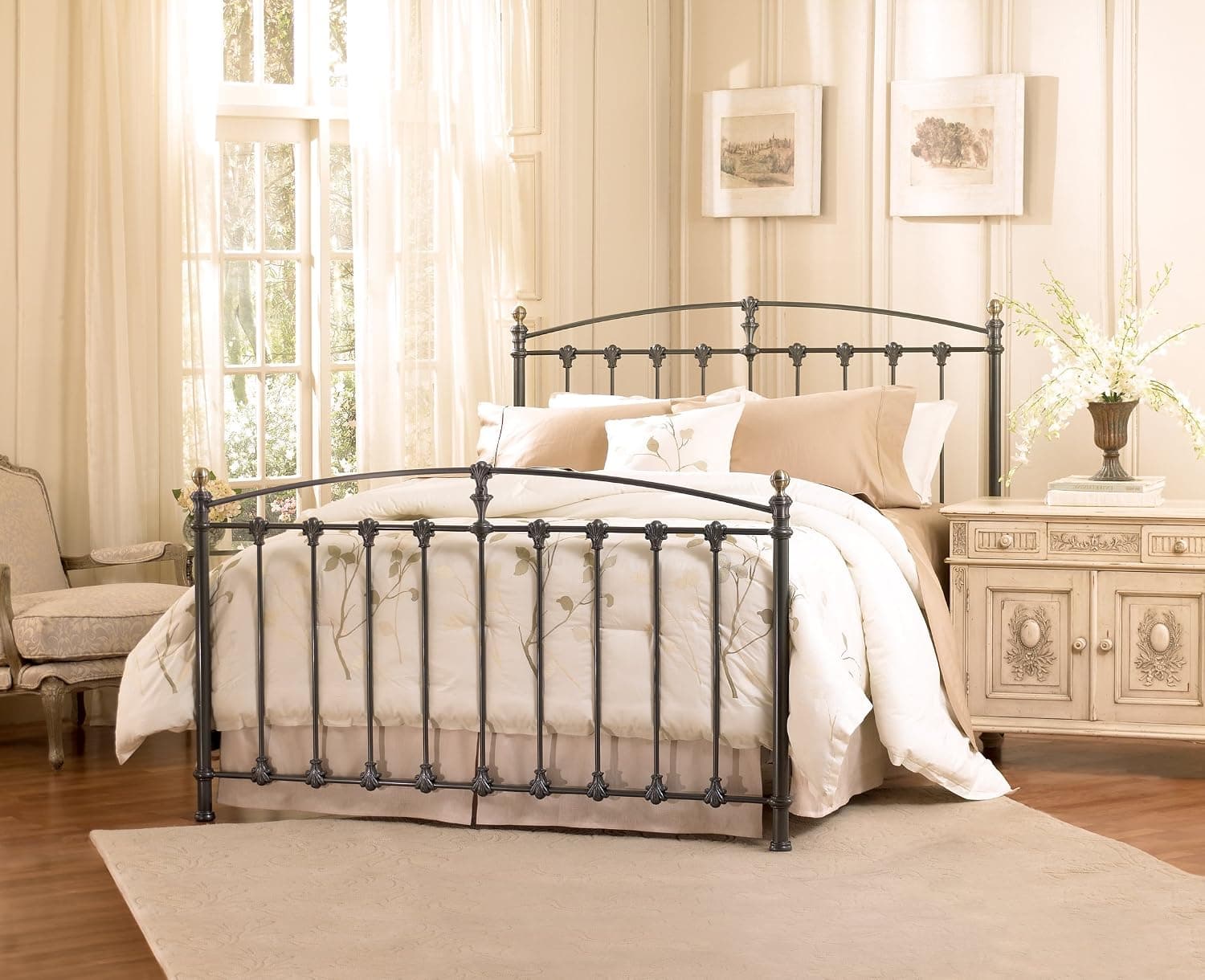 Bell'O B552QDP Metal Bed Frame Queen, Dark Graphite