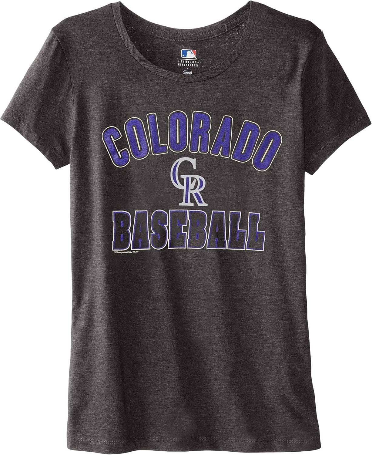 MLB Colorado Rockies Women's 59M Tee, Charcoal Heather, Large