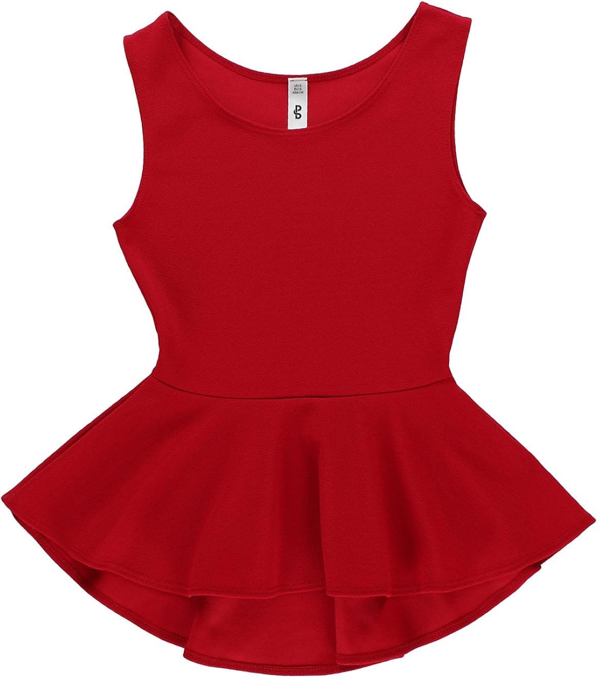 BLBD Women's Sleeveless Peplum Top RED Small