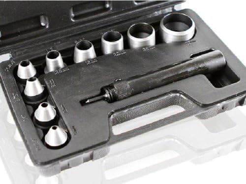 10pc Hollow Punch Set Leather Rubber Copper Gasket Tool Kit W Case New