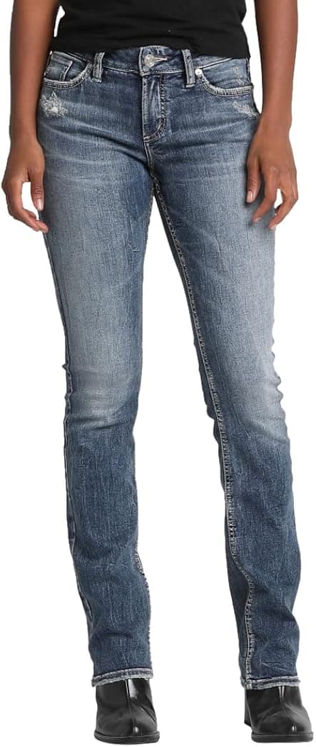 Silver Jeans Co. Women's Elyse Mid Rise Slim Bootcut Jeans-Legacy