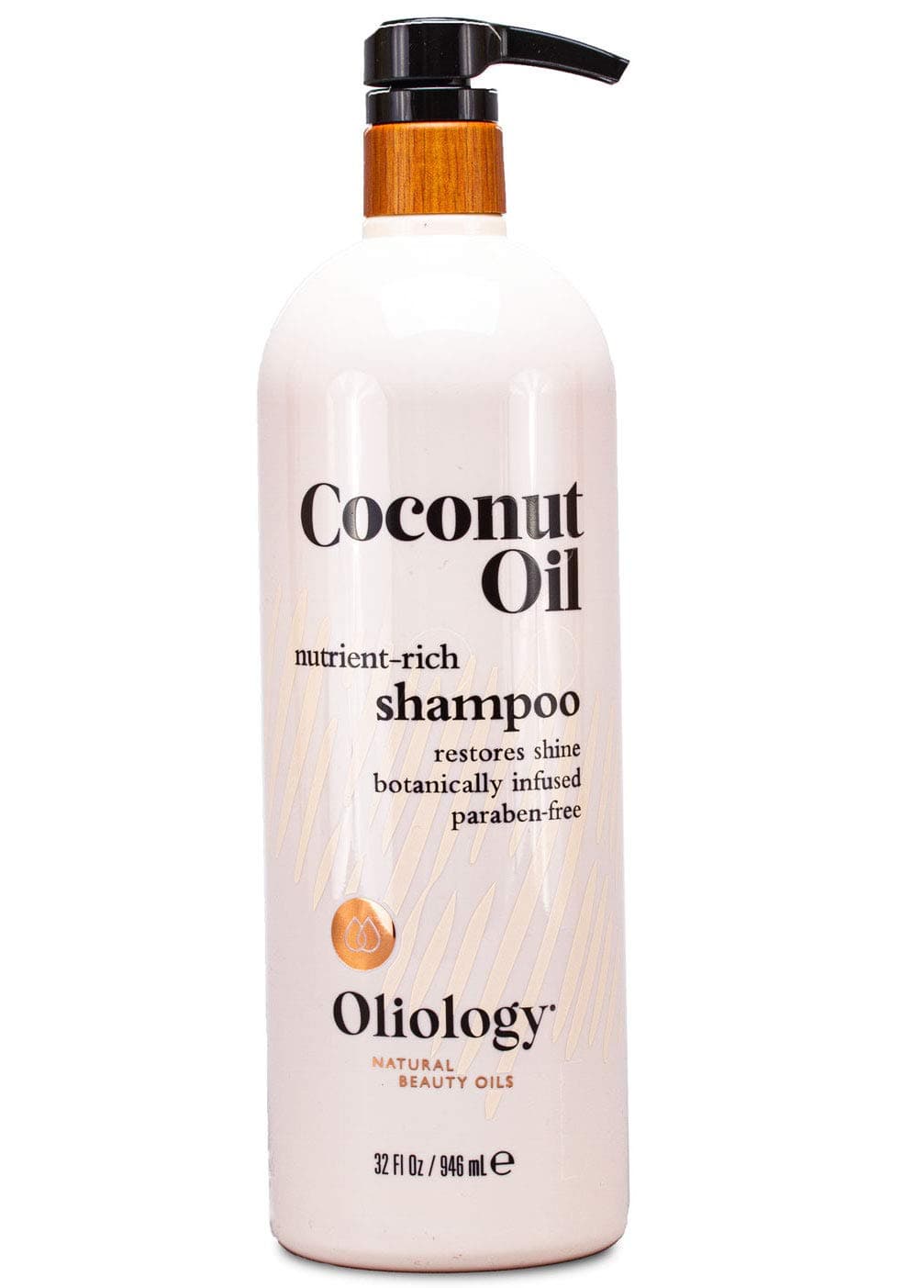 Oliology Coconut Oil Shampoo – Nutrient Rich Shampoo Restores Damaged & Lifeless Hair | Botanically Infused | Provides Intense Shine | Nourishing | Made in USA, Paraben Free & Cruelty Free (32 oz)