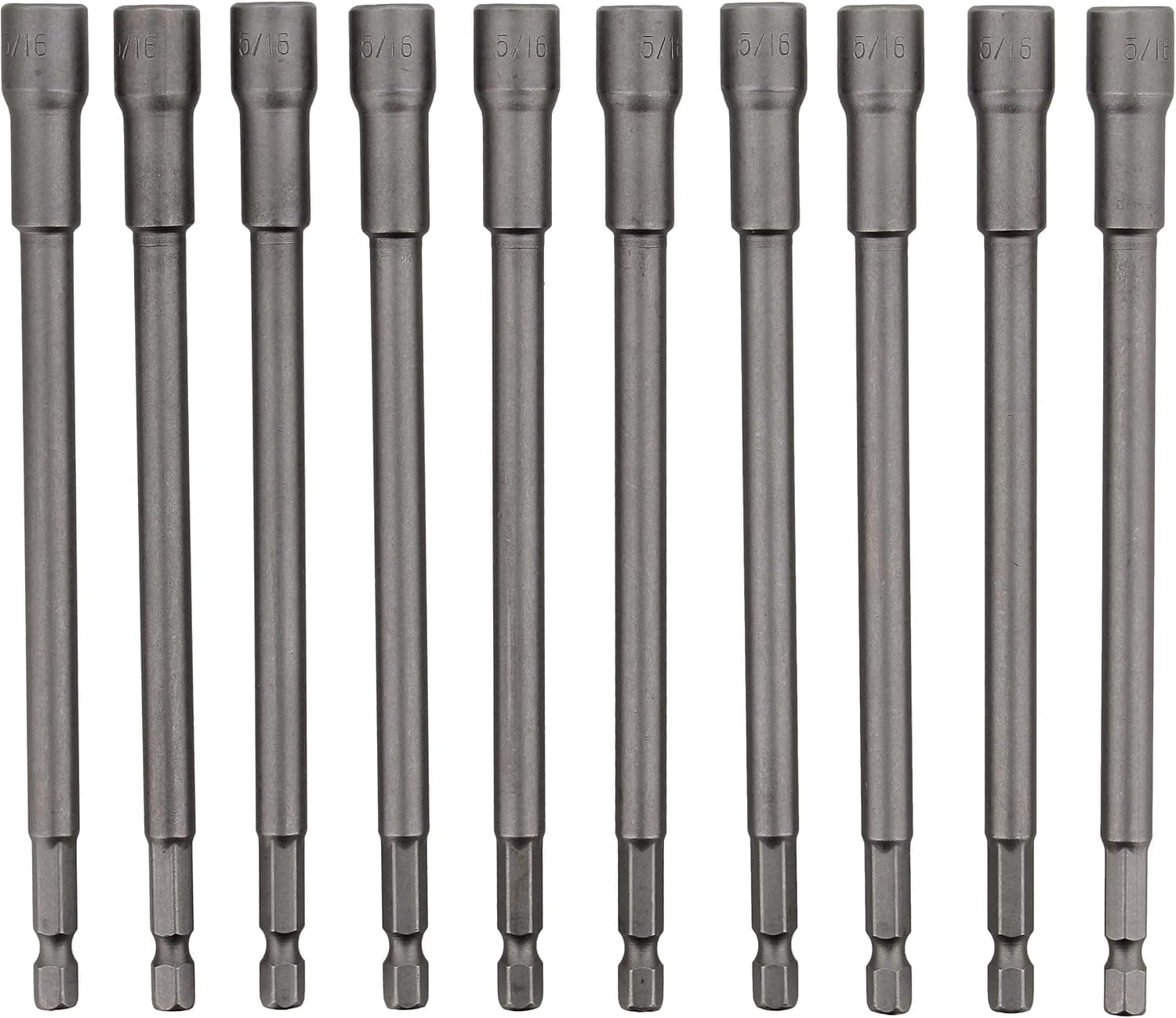 ABN Nut Driver Bit Set - 5/16in Hex Nut Driver Set Industrial Strength Magnet 10pc Impact Driver Magnetic Nut Driver Set