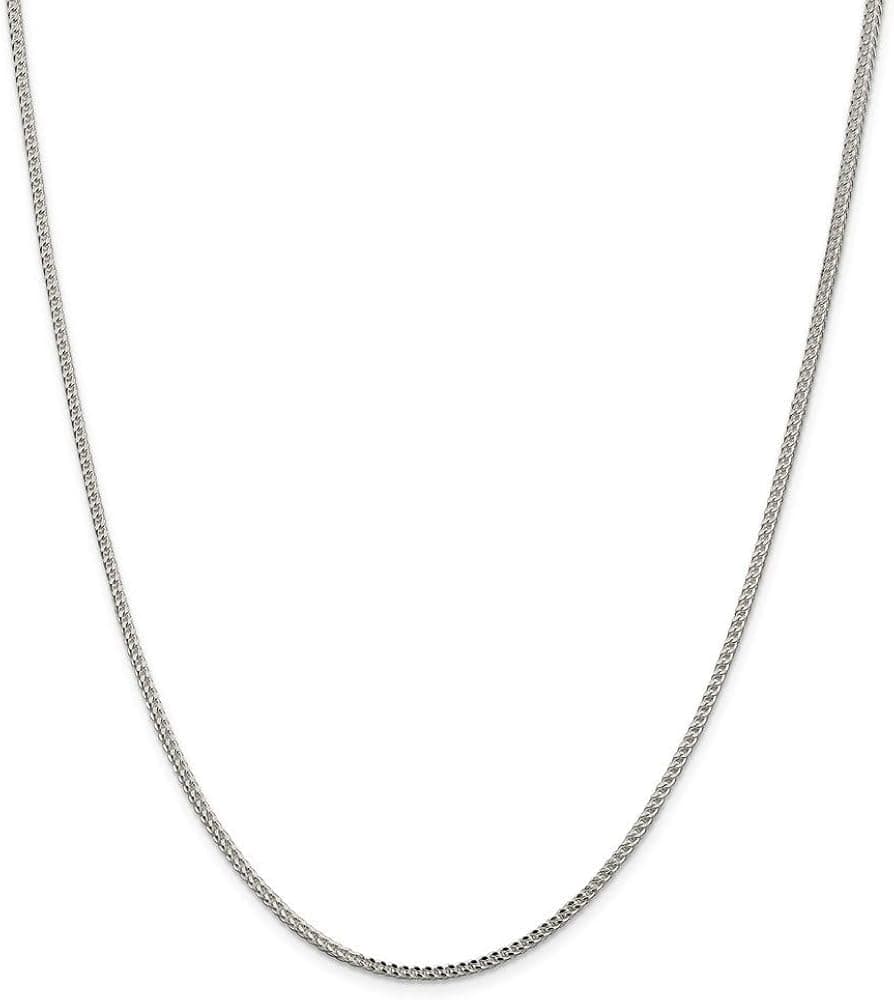 925 Sterling Silver Solid Polished 2.0mm Franco Necklace Lobster Claw Jewelry Gifts for Women - Length Options: 16 18 20 24