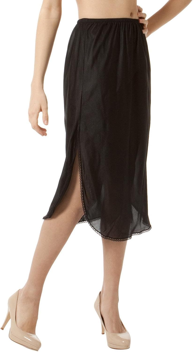 Malco Modes 32" Double Slit Half Slip Underskirt for Halloween Costume, Vintage Style, Party wear and Festive Crinoline