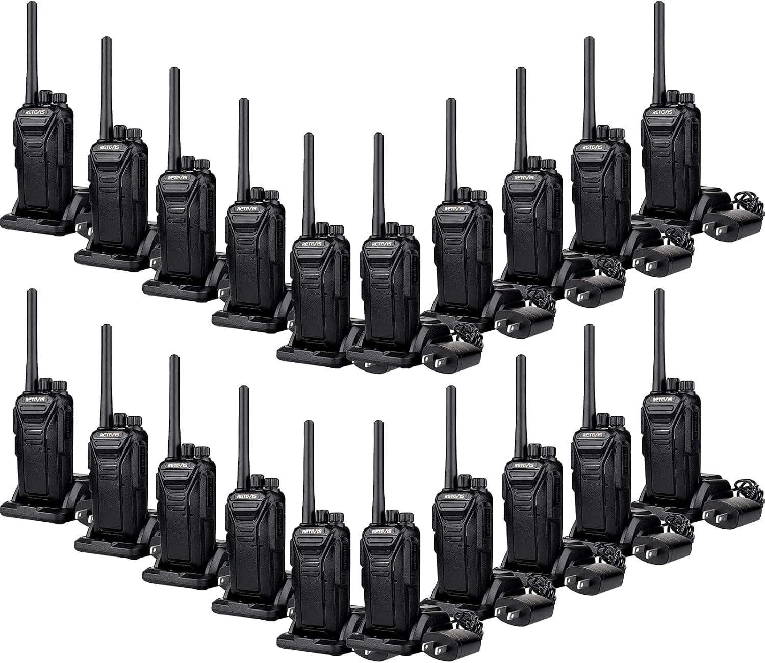 Retevis RT27 Walkie Talkies Long Range,Rechargeable Two Way Radios,USB Charger Base Fall Resistant Simple,Hands Free 2 Way Radio for Work Hotel School Healthcare(20 Pack)