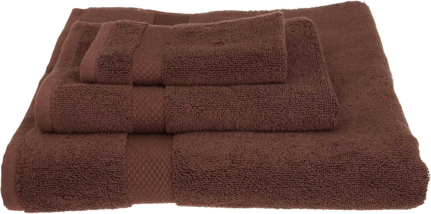 Pure Fiber 3-Piece Organic Cotton Bath Towel Set, Chocolate
