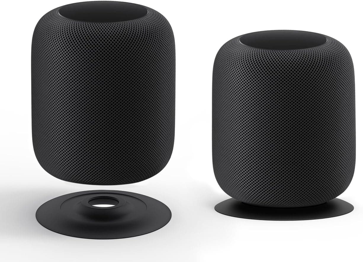 MROUNT Silicone Anti-Slip Pads Shock Proof Coaster HomePod, Perfect Match Apple Home Pods (Black, 2)