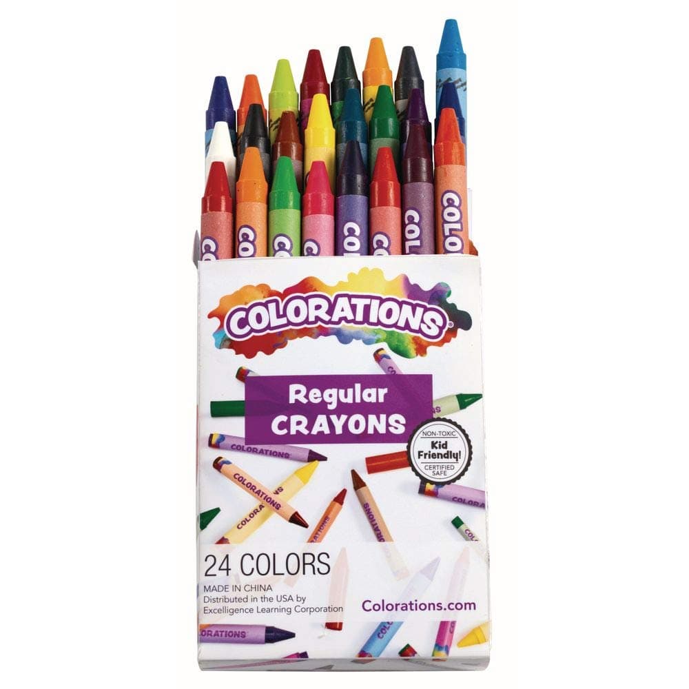 Colorations Crayons, 24 Colors, Non Toxic Crayons, Crayons for Kids, Crayons for Toddlers, Kids Crayons, Coloring, Drawing, Toddler Crayons, Toddler Art Supplies, Preschool Crayons