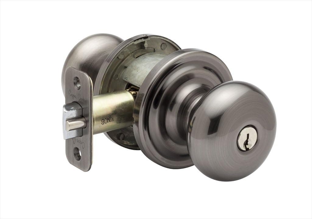 Copper Creek HK4040AN Heritage Entry Door Knob, Antique Nickel