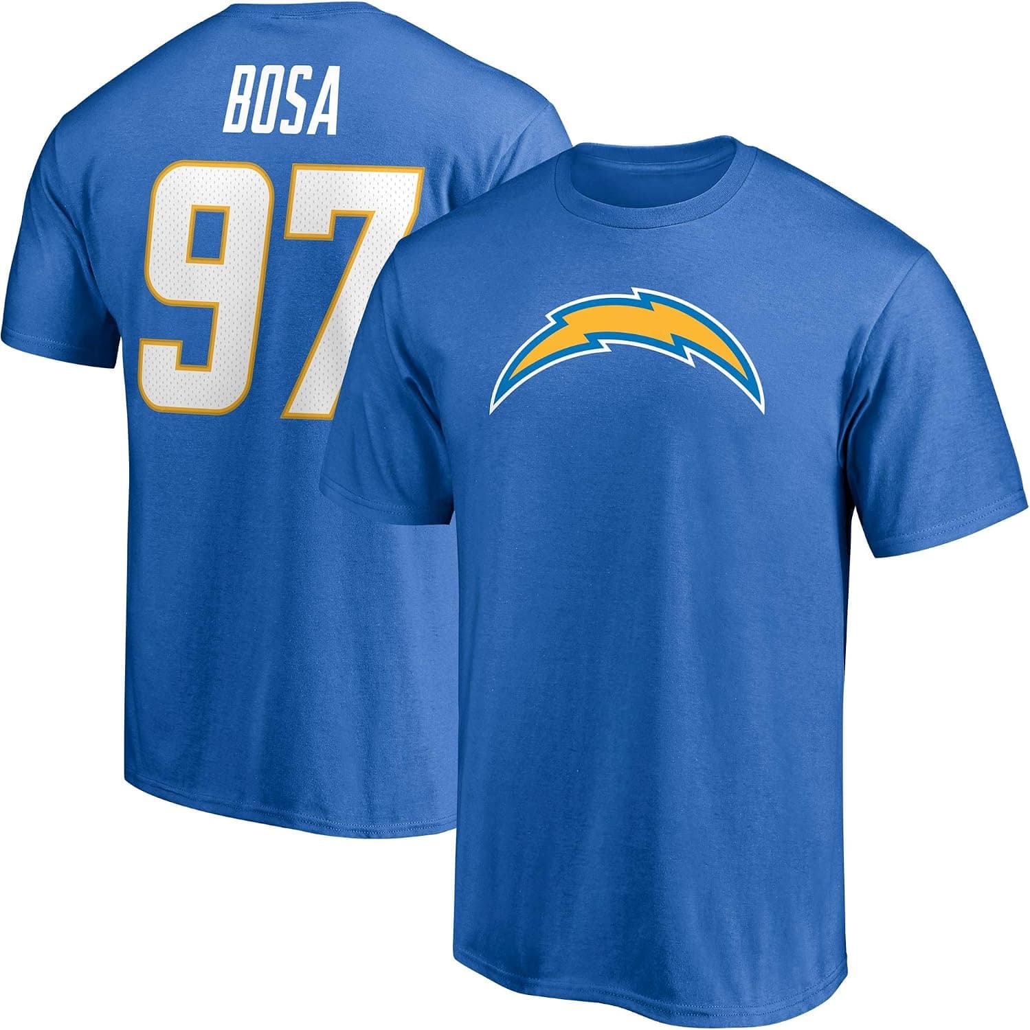 Fanatics Men's Joey Bosa Powder Blue Los Angeles Chargers Player Icon Name & Number T-Shirt