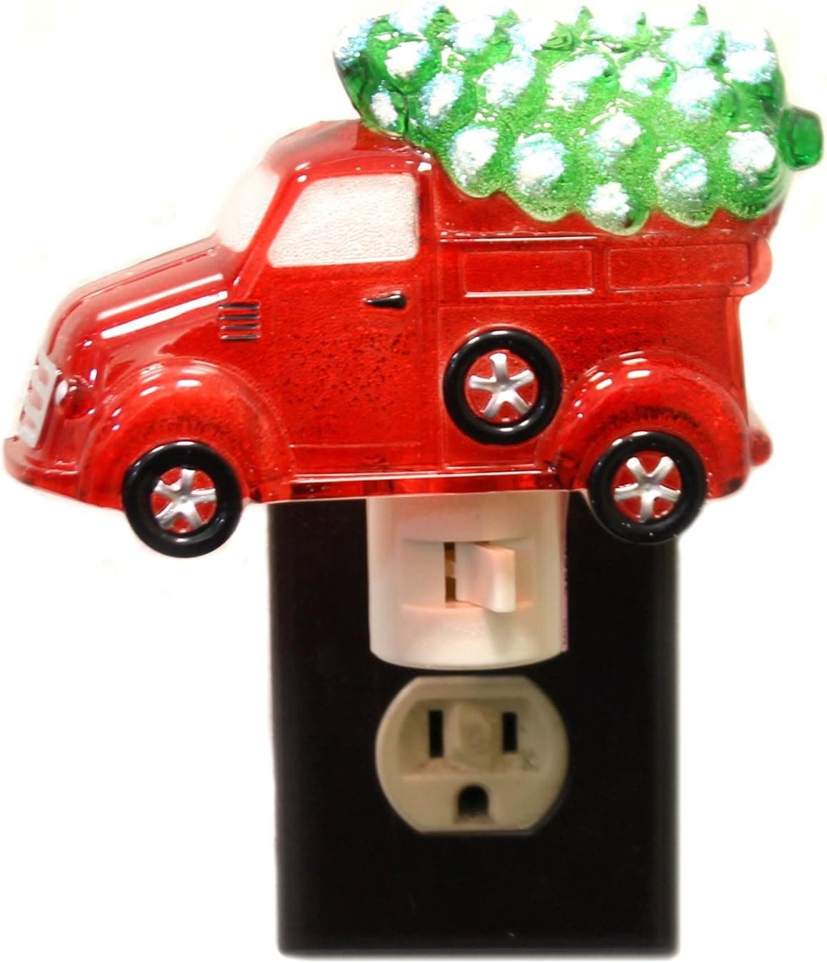 Christmas RED TRUCK NIGHTLIGHT Plastic Pickup Tree Holidays Electric 156699