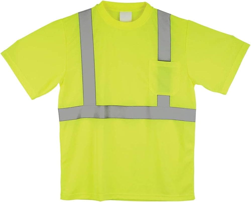 J. J. Keller & Associates, Inc. SAFEGEAR Type R Class 2 Safety T-Shirt - Polyester, Lime Green/Yellow, High Visibility