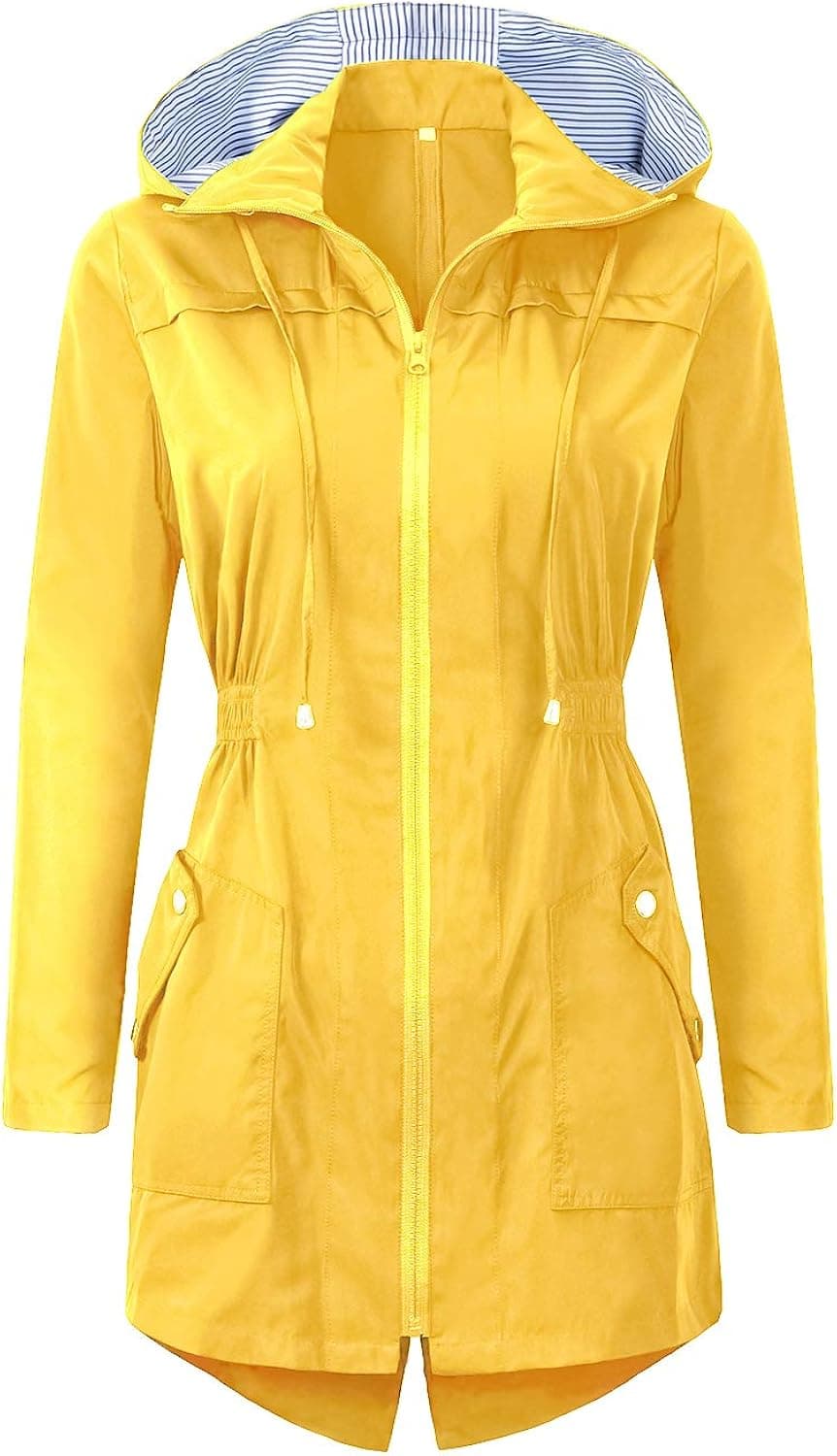 BBX Lephsnt Women's Raincoats Waterproof Lightweight Outdoor Rain Jacket Hoodie Windbreaker Trench Coats with Hood