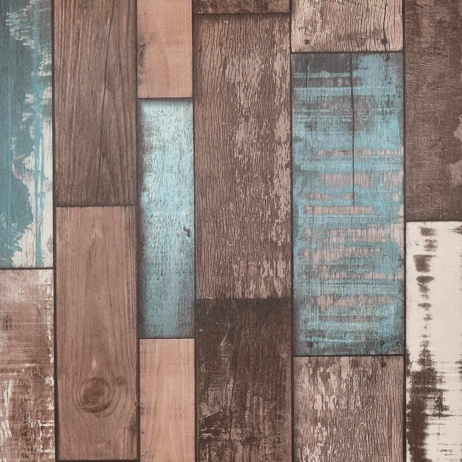 Melwod Wood Peel and Stick Contact Paper 197"x17.7" Reclaimed Wood Wallpaper Roll Shiplap Wood Look Wallpaper Faux Distressed Wood Plank Adhesive Shelf Paper Living Room Home Kitchen Cafe Film