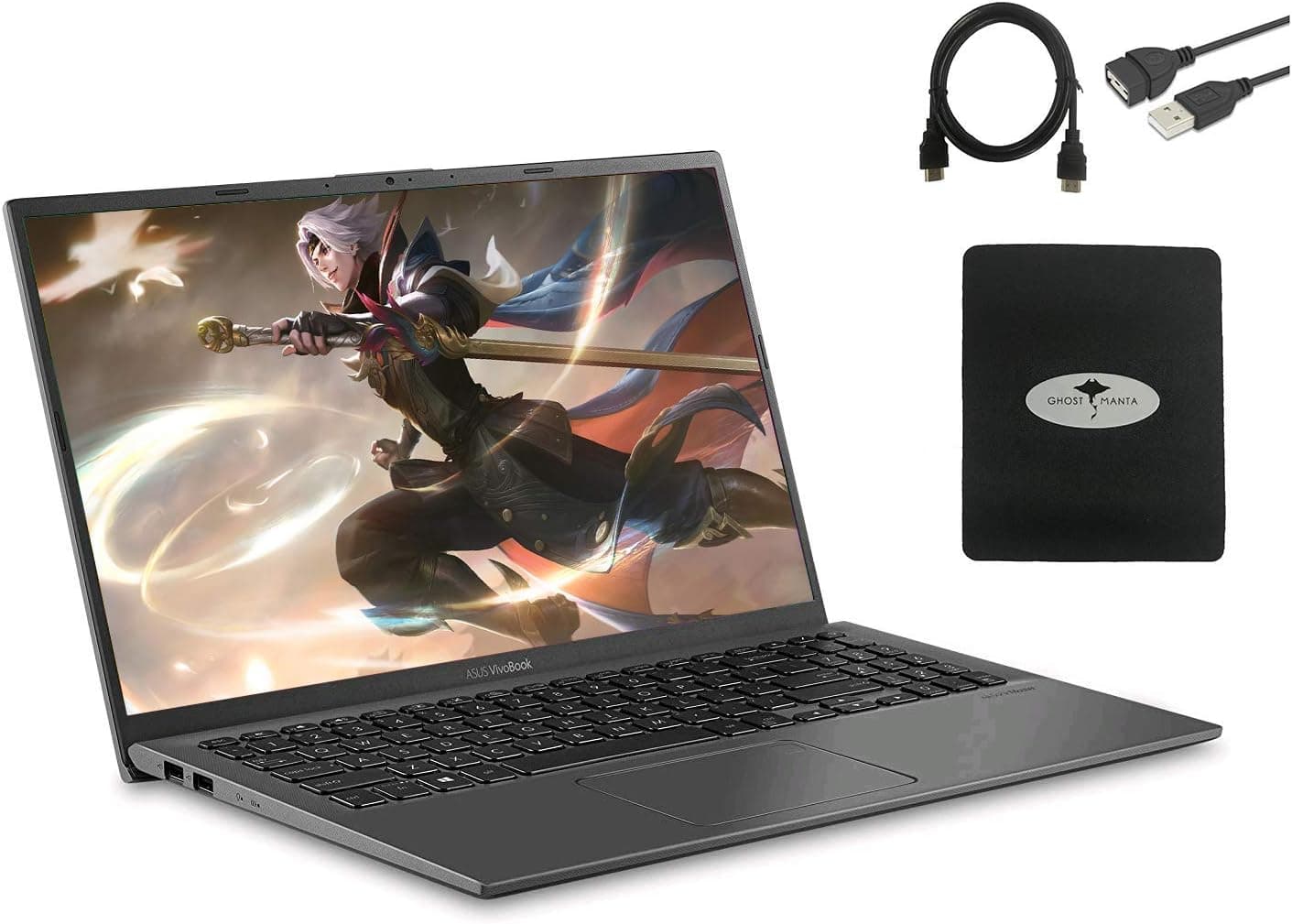 ASUS 2020 Newest VivoBook 15.6" FHD Thin Light Business Student Laptop, AMD Ryzen 5 3500U(Beat i7-7500U) 12GB RAM 512GB SSD, Radeon Vega 8, Fingerprint, HDMI, BT, USB-C, Win10, w/GM Accessories