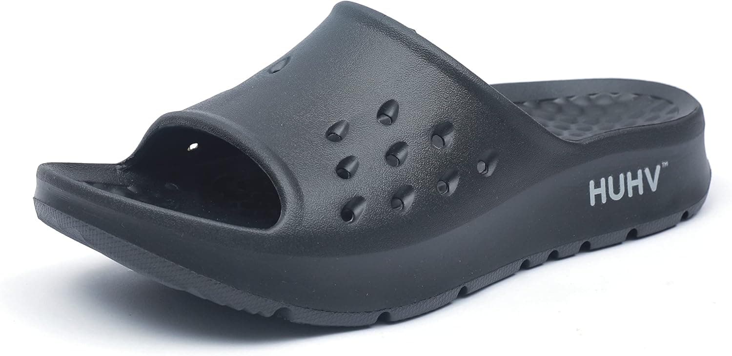 HUHV Womens  MAX Cushion Arch Pod Tech Recovery comfort Slide Sandal with Comfort Orthotic Arch Support and our Proprietary HEALIUM Foam Technology