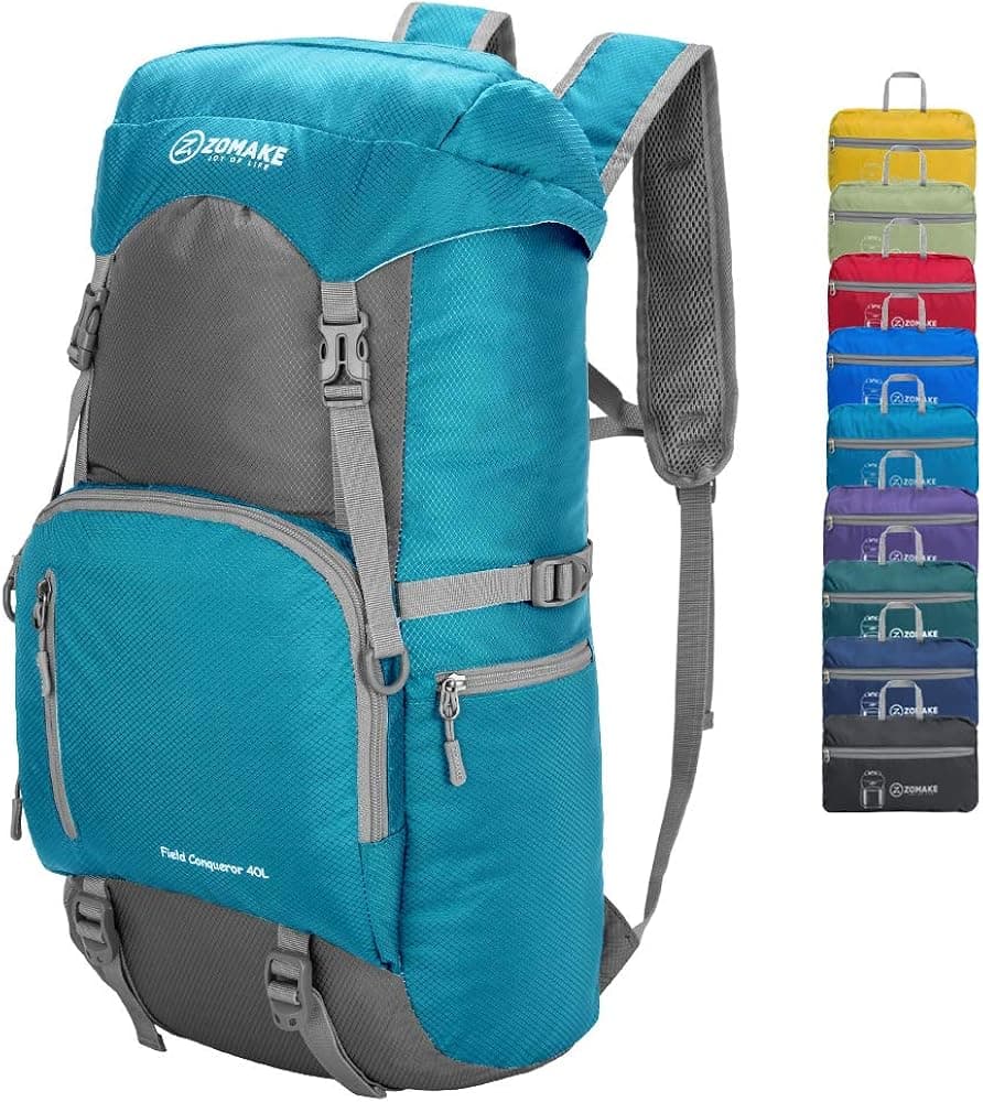 ZOMAKE 40L Hiking Backpack, Lightweight Water Resistant Backpack Durable Travel Daypack