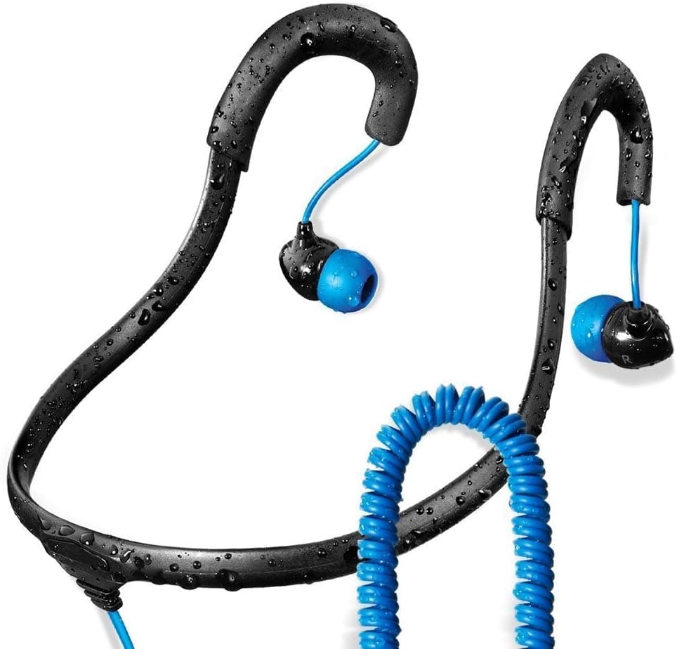 Surge Sportwrap+ IPX8 Waterproof Headphones | Neckband Headphones / In Ear Headphones | Sport Headphones w/ 3.5mm Headphone Jack | Noise Cancelling Headphones w/ 6 sets of Earplugs & 1 Year Warranty