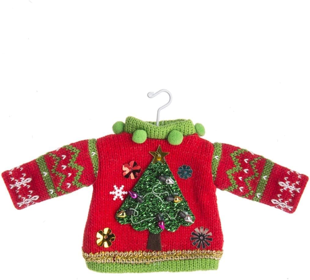 DG Shopping Spree Ugly Tacky Sweater Knitted Christmas Holiday Ornament - Tree
