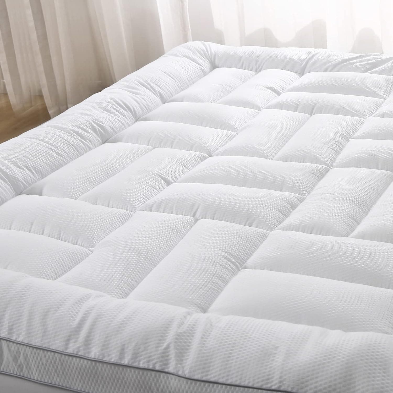 Extra Thick Mattress Topper Full Size, Pillow Top Full Mattress Pad Topper, Plush Quilted Fitted Full Thick Mattress Cover with Soft Down Alternative Fill, 6-21 Inch Deep Pocket