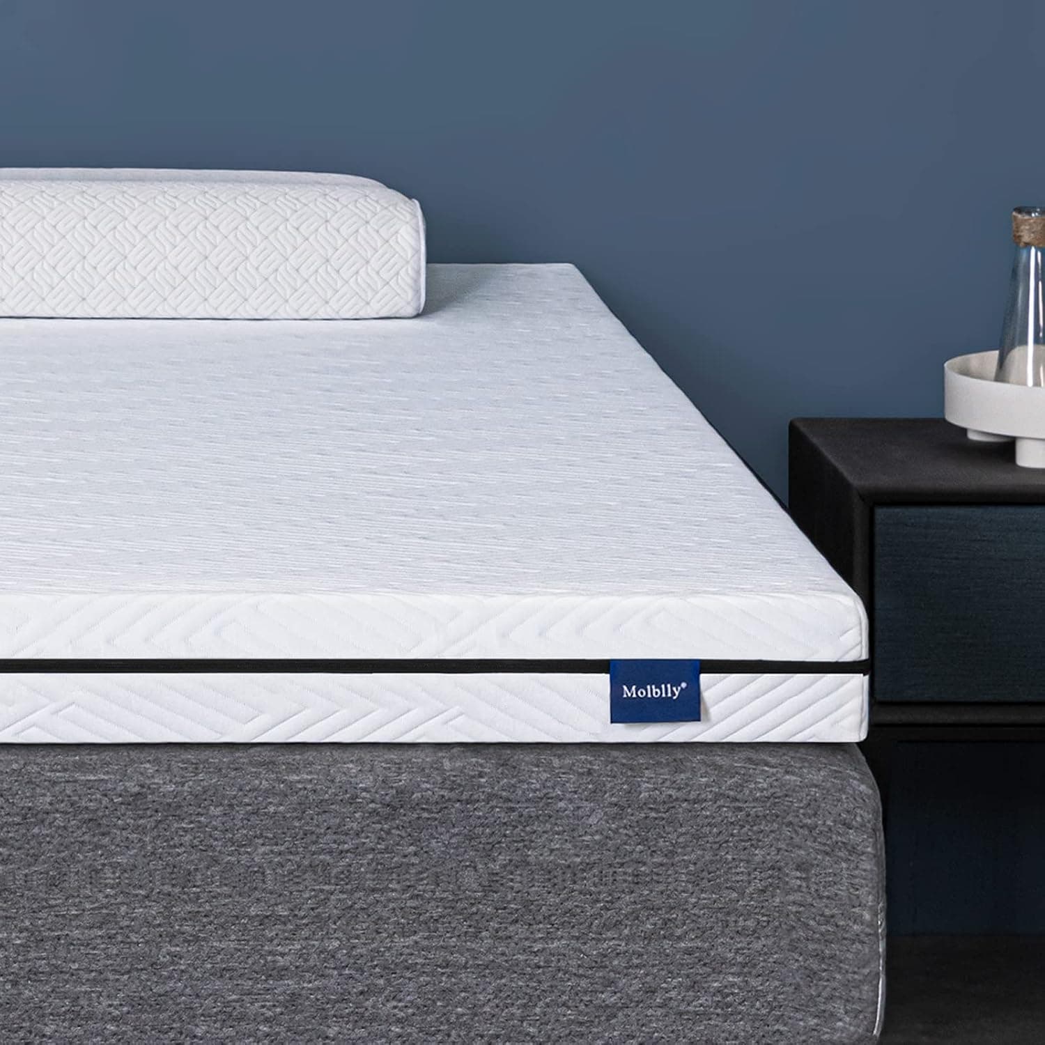 Twin Mattress Topper,Molblly 3 Inch Memory Foam Bed Topper for Back Pain,Medium Soft Gel-Infused Memory Foam with Removable and Washable Cover,10 Years Warranty,Twin Size