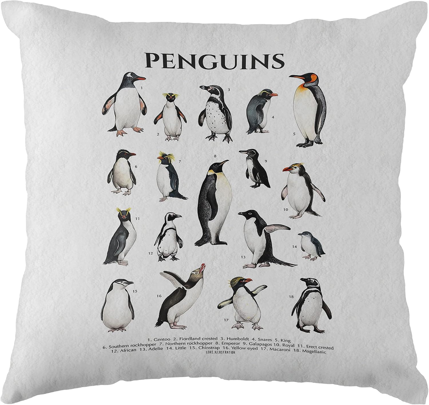 Funny Penguins Decorative Throw Pillow Case, 18 x 18 inch Penguin Decor Home Decor Cushion Cover, Penguin Love Gifts, Gift Boyfriend, Husband, Fiance