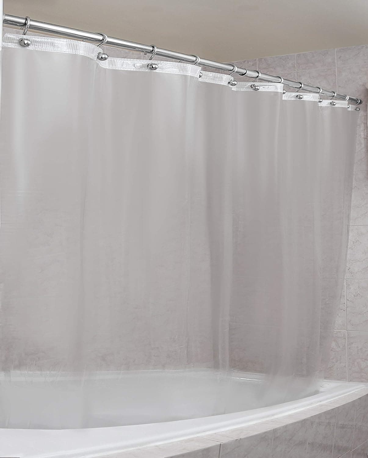 Epica Strongest Heavy-Duty Clear Vinyl Shower Curtain Liner –72 inches x 72 inches (Frosted)