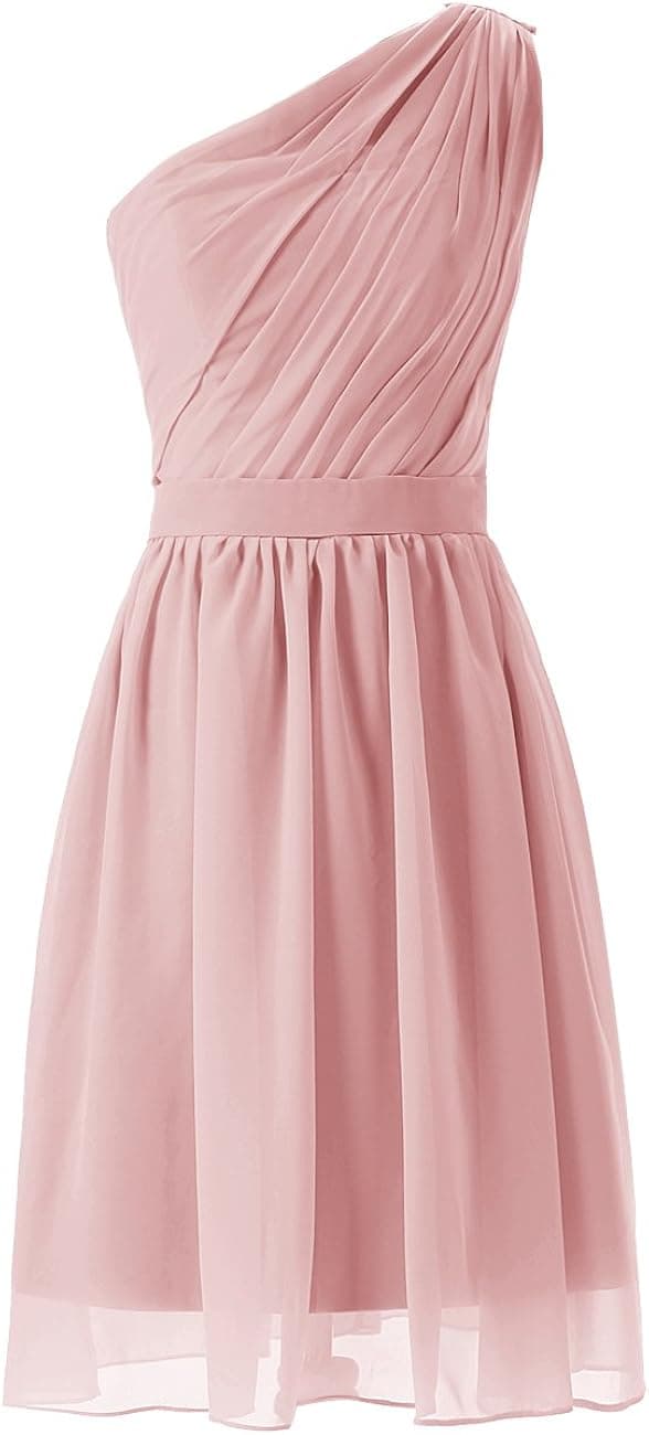 Dresstells Short One-shoulder Mint Bridesmaid Dress Party Dresses for Women Size 16W Blush
