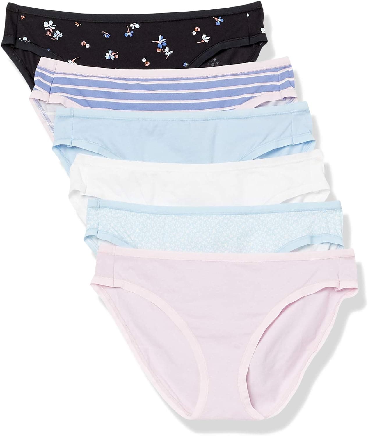 Amazon Essentials Women's Cotton Bikini Brief Underwear (Available in Plus Size), Multipacks
