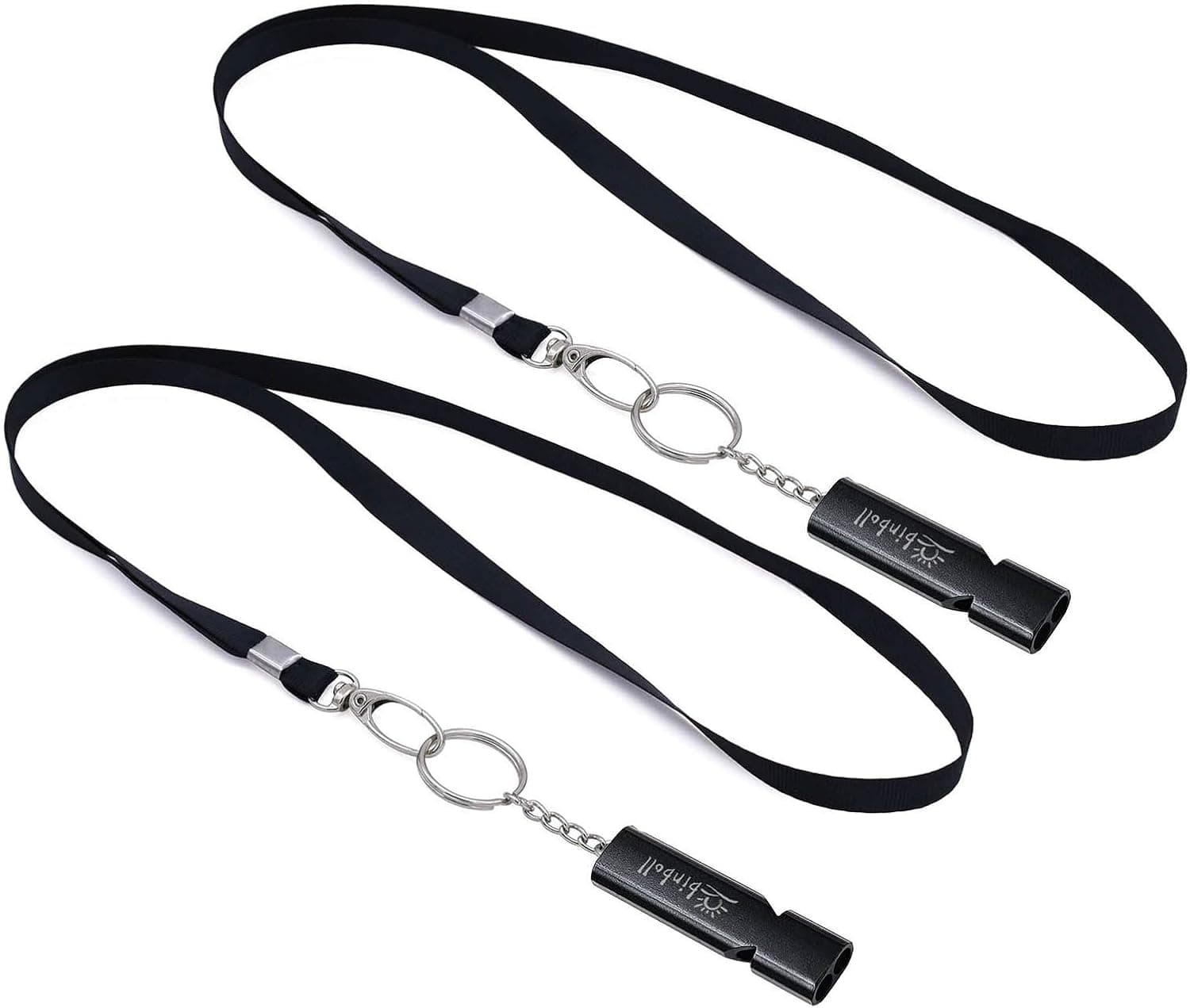 binboll Double-Tube Whistle Aluminum Alloy Survival Whistle for Outdoor Needs Sports Referee Emergency