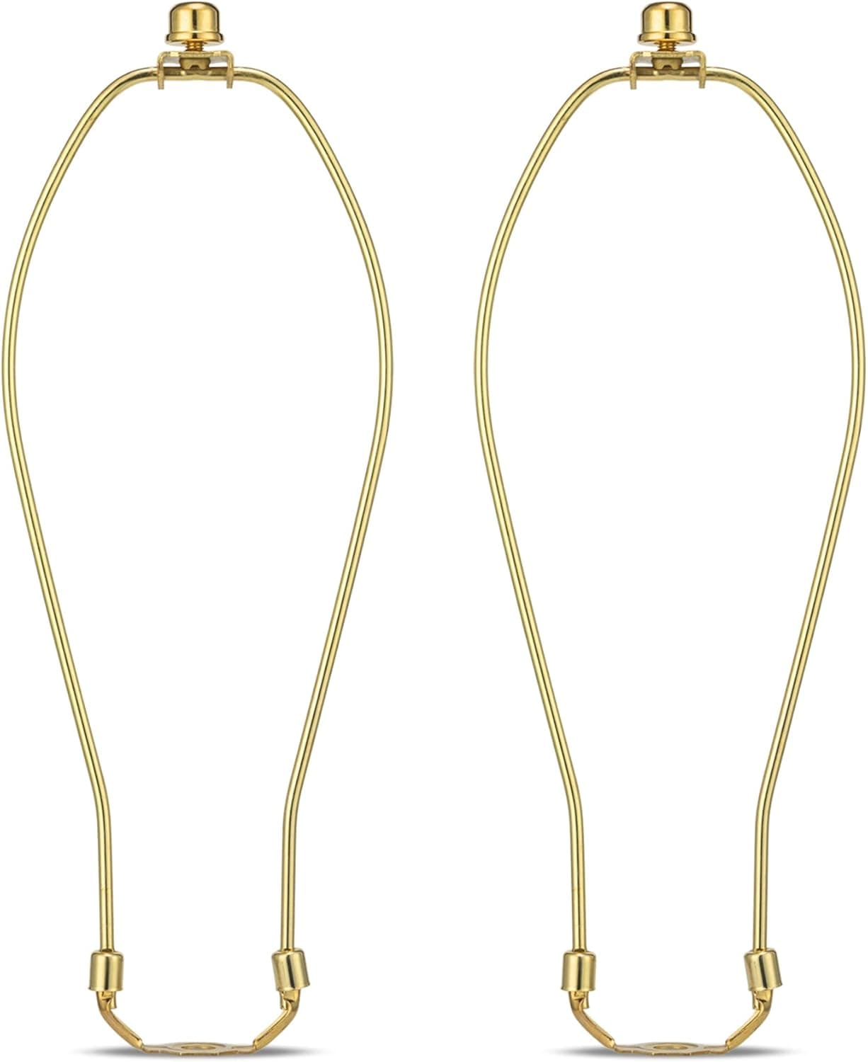 12 Inch Detachable Lamp Shade Harp Holder for Table and Floor Lamps,2 Set Heavy Duty Lamp Shade Bracket with 3/8 Standard Saddle and Lamp Finial,Polished Brass