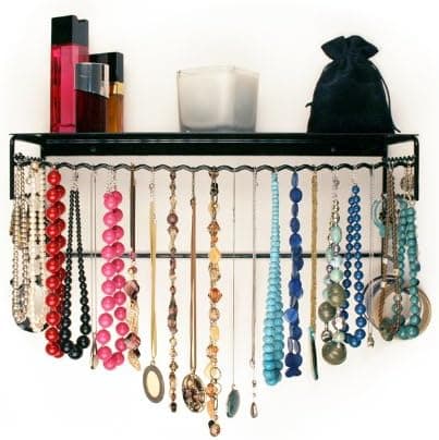 Wire Jewelry and Accessories Rack (Black) (20"H x 8"W x 6"D)
