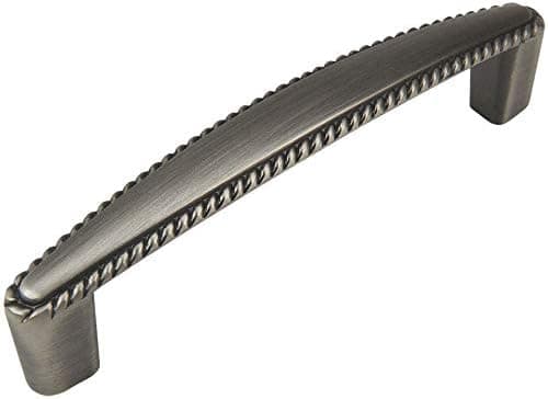 Cosmas 10 Pack 4111AS Antique Silver Rope/Scroll Cabinet Hardware Handle Pull - 3-3/4" Inch (96mm) Hole Centers