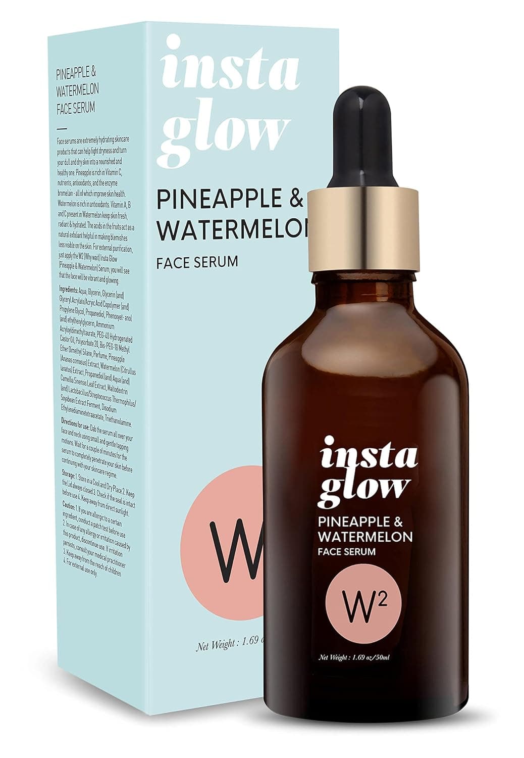 W2 Why wait Insta Glow Pineapple & Watermelon Face Serum | Paraben free Skin Treatment Formula | Revives & Hydrates The Skin | Removes Damage & Dead Skin Cells | For All Skin Type (Unisex)