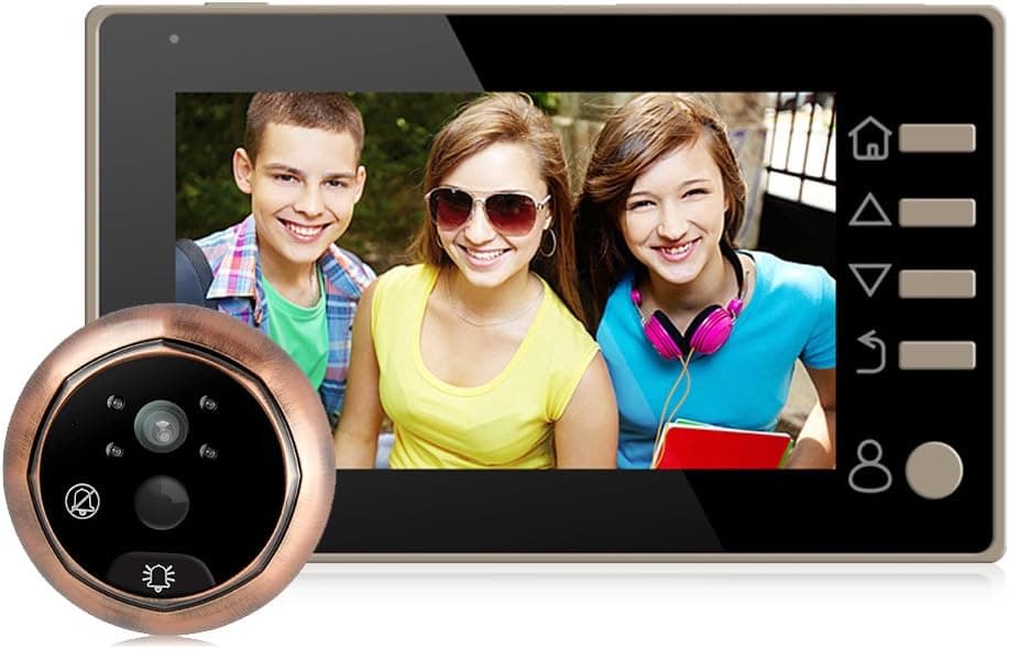 4.3"LCD HD Screen Peephole Viewer Door Viewer Camera Night Vision No Disturbing Functions + 160 Degree Wide Angle + PIR Motion Detection Door Viewer Doorbell Security Camera Cam