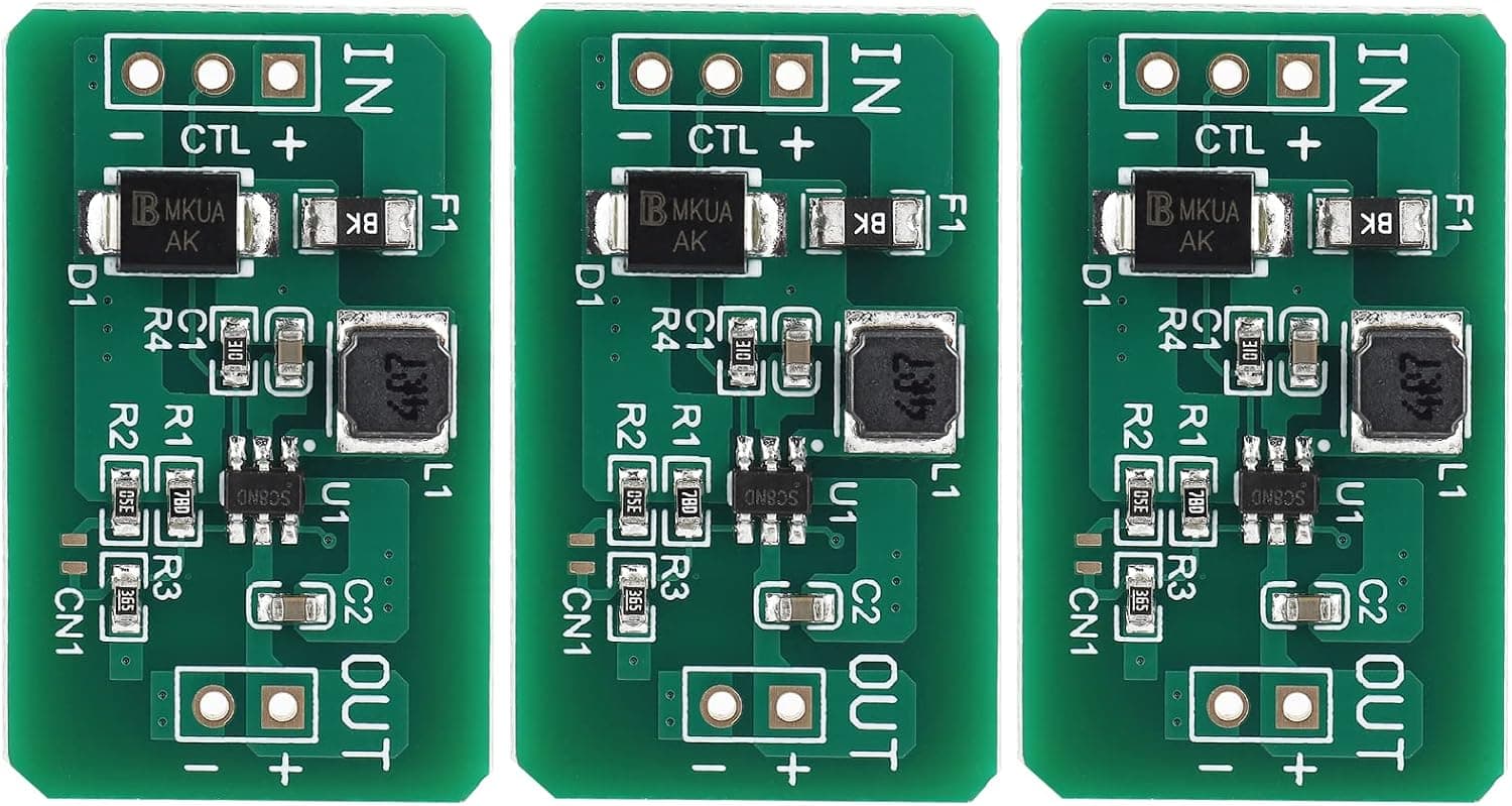 QEBIDUM DC DC Boost Converter,0.9V-3V to 3.3V, 0.9V-4.5V to 5V Synchronous Switching Regulator Mini DIY Adjustable Ultra Low Voltage Step Up Booster Converter Board Module for Arduino (3 Packs)