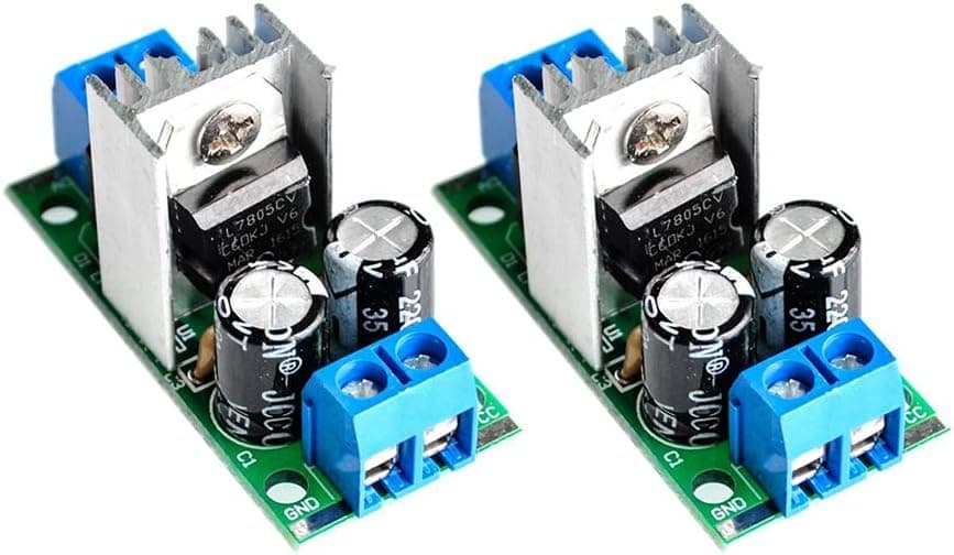 DEVMO 2PCS 6-15V AC or DC to 5V DC L7805 LM7805 Voltage Rectifier Regulator Power Supply Module
