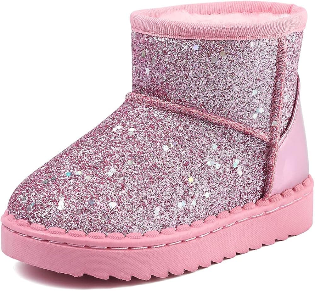 Girls Boots, Bunny Kid Boots Warm Winter Sequin Waterpoof Outdoor Snow Boots (Toddler/Little Kids)