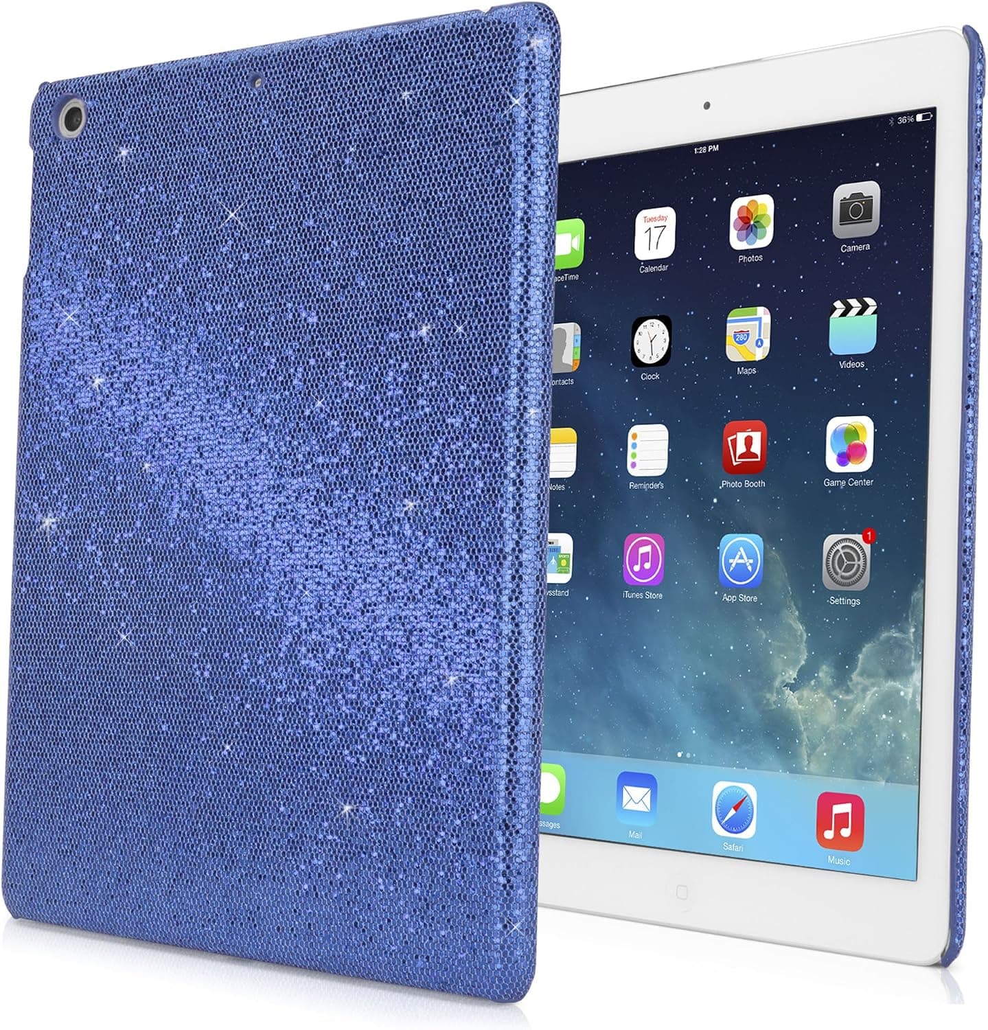 Case for iPad Mini 1st Gen (Case by BoxWave) - Glamour & Glitz Case, Slim, Snap-On Glitter Cover for iPad Mini 1st Gen, Apple iPad Mini 1st Gen - Sapphire Blue