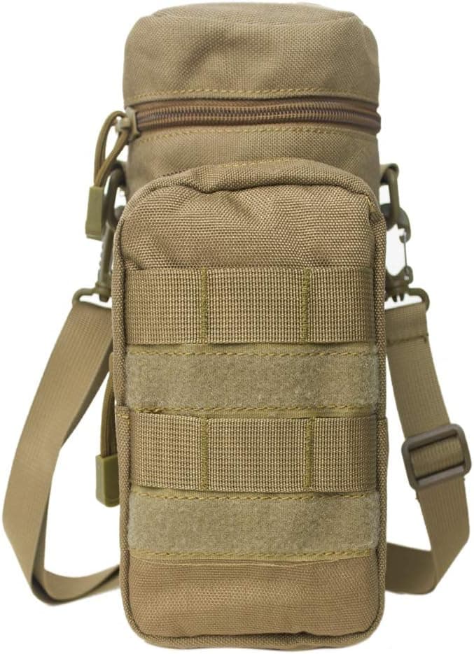 Molle Water Bottle Pouch, Tactical 32 Oz Drink Holder Carrier with Detachable Shoulder Strap