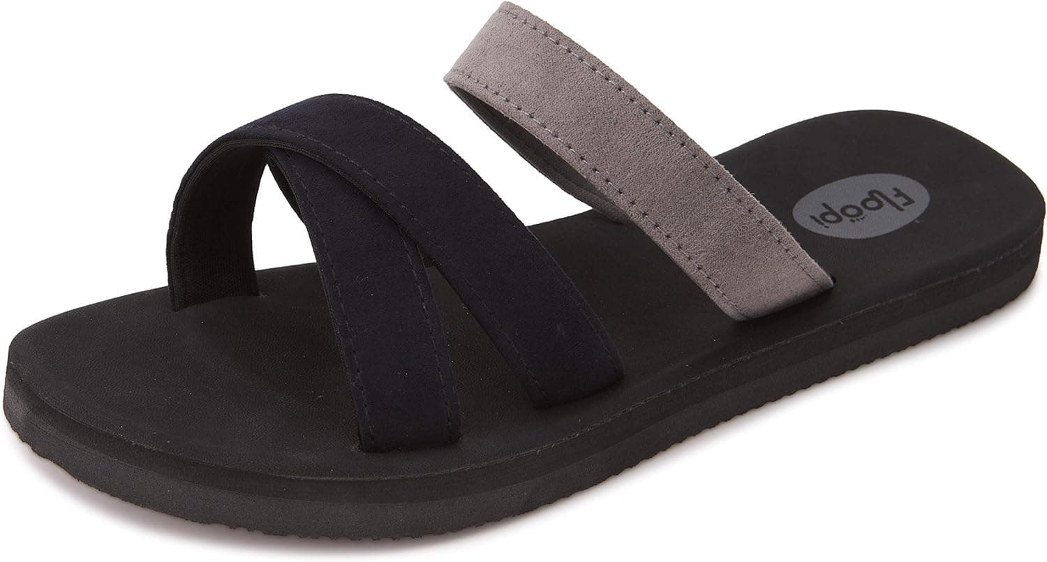 Floopi Flip Flops for Women | Comfortable Beach Slides for Ladies - Open Toe Flats - Roman Style Slip Ons | Cute Summer Sandals