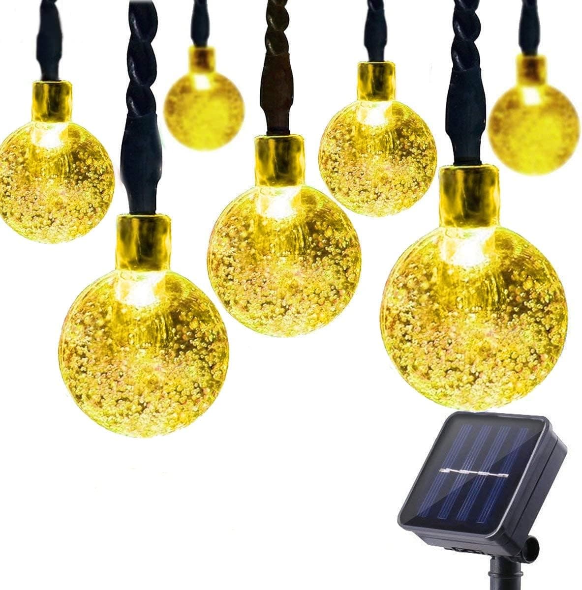 ECOWHO Solar String Lights Outdoor with 8 Modes and Memory Function, 25ft 40 LED Waterproof Solar Patio Globe String Lights for Garden Patio Wedding Party Holiday (Warm White )