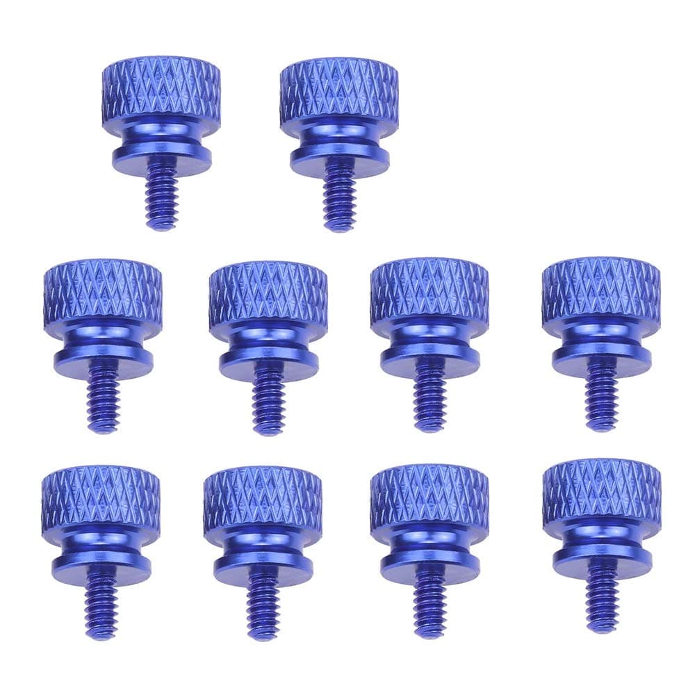 YATENG 10-pcs Anodized Aluminum Computer Case Thumbscrews (6-32 Thread) for Computer Cover/Power Supply/PCI Slots/Hard Drives DIY Personality Modification & beautification (Royal Blue)