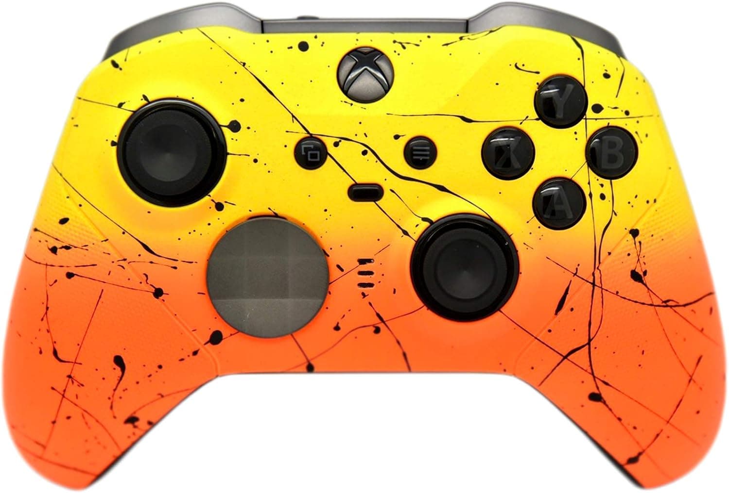 Custom Elite Series 2 Controller for Xbox One, Xbox Series X, and Xbox Series S (Orange & Yellow Fade W/Black Splatter)
