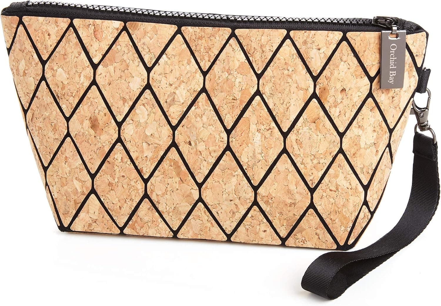 Orchid Bay Women's Geometric Cork Clutch, Cork Handbag, Cork Wristlet, Vegan Cork Bag - Eco Friendly, Natural and Sustainable.