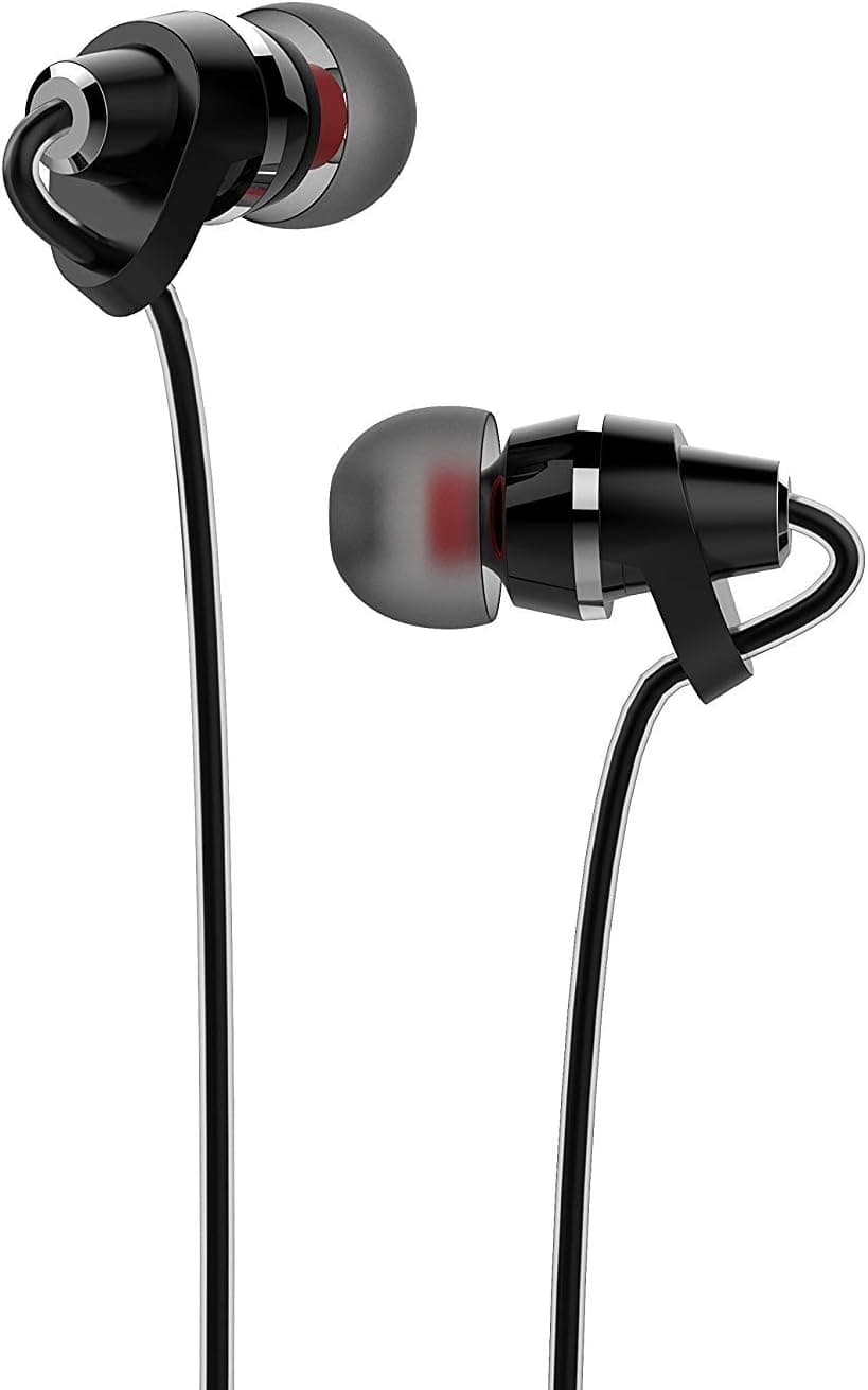 BYZ Wired Earbuds with Mic, Stereo Noise Isolating in-Ear Headphones with Unique Total Soft Silicone Perfect for Insomnia - 3.5mm Durable Cable Earphone, Black