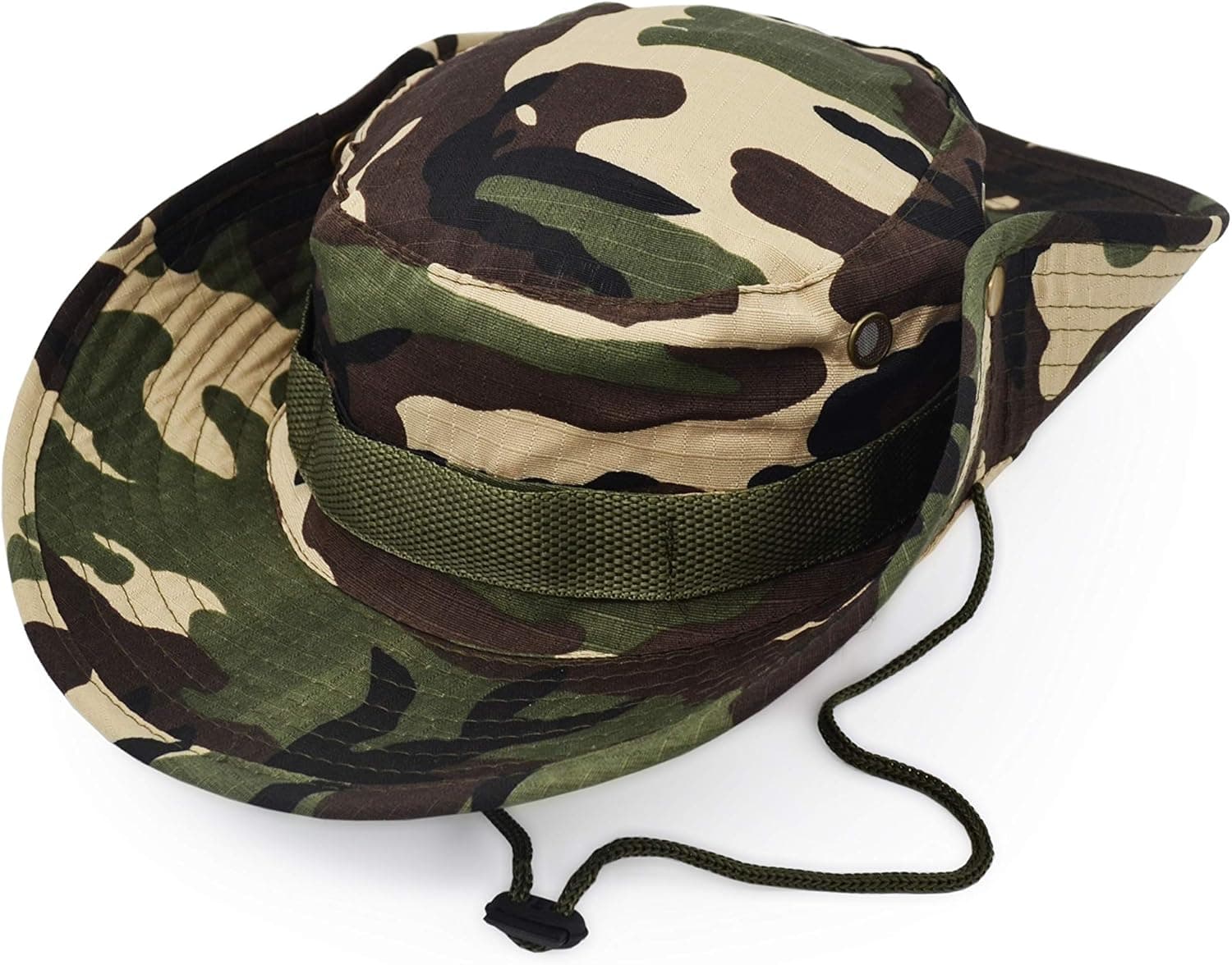Outdoor Wide Brim Sun Protect Hat, Classic US Combat Army Style Bush Jungle Sun Cap for Fishing Hunting Camping