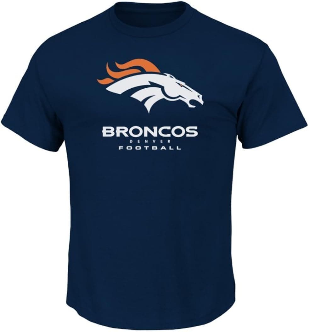 NFL Denver Broncos Men's UP4 Tee, Navy, X-Large