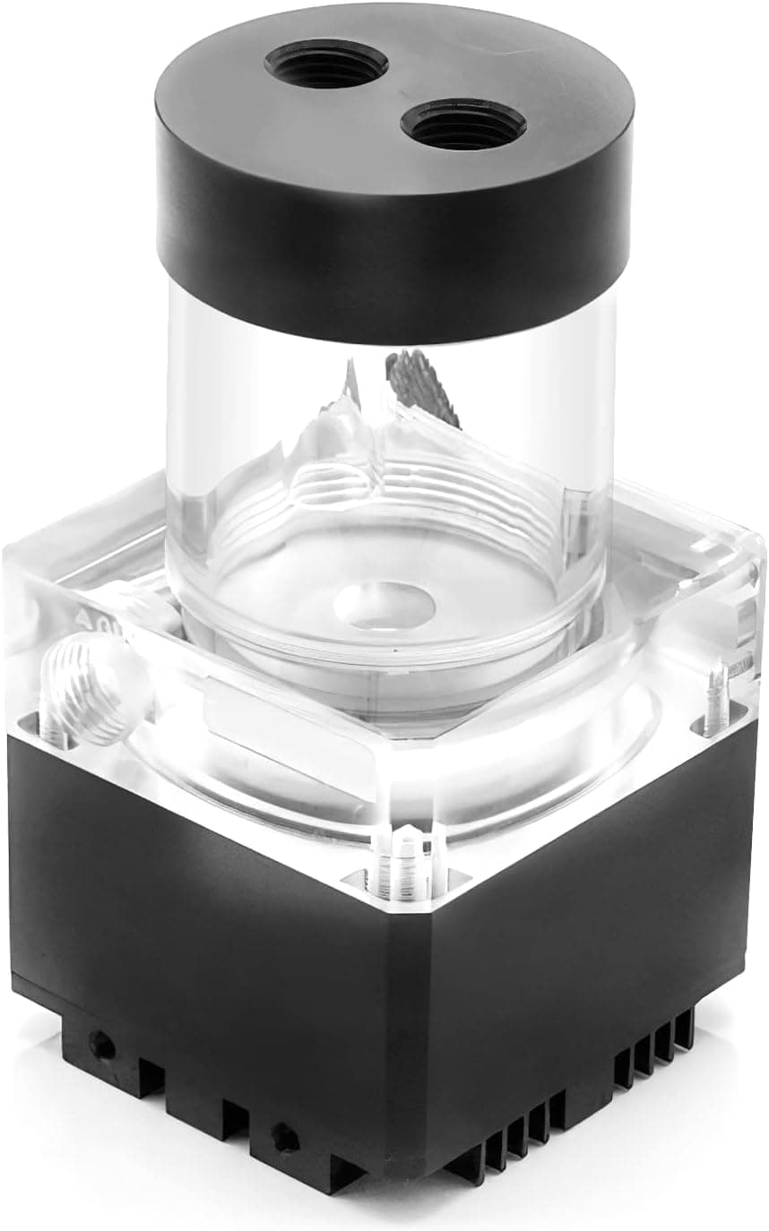 Dracaena High Flow 12v dc Water Pump Combo Computer Water Cooler, Water Pump for Computer Water Cooling Systems OD 50mm, ID 40mm, 54mm Length (Black)